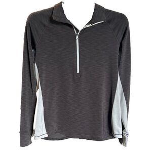 Under Armour Women's Gray 1/2-Zip Athletic T-Shirt w/ Thumb Holes, Extra Large